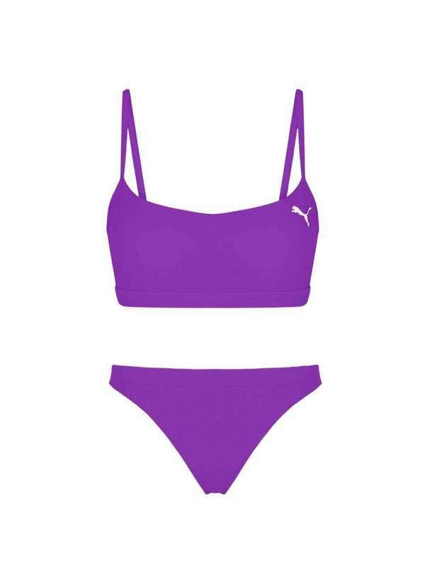 Vista 2 Conjunto Biquíni Puma Top Calcinha Sporty Feminino Roxo Puma