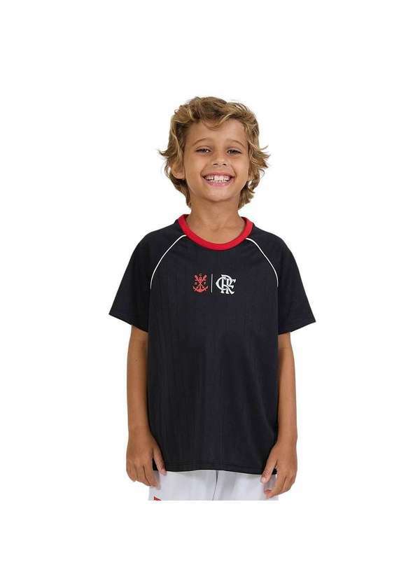 Vista 2 Camisa Braziline Flamengo Disparar Infantil Preto braziline
