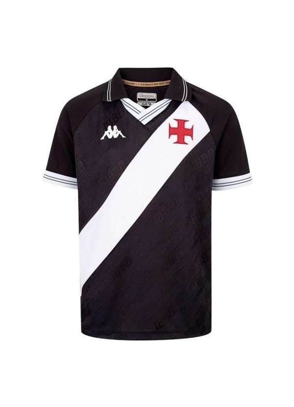 Vista 2 Camisa Kappa Vasco I 2025/26 Juvenil Preto Kappa