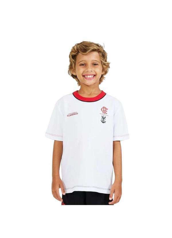 Vista 2 Camiseta Braziline Flamengo Chocar Infantil Branco braziline