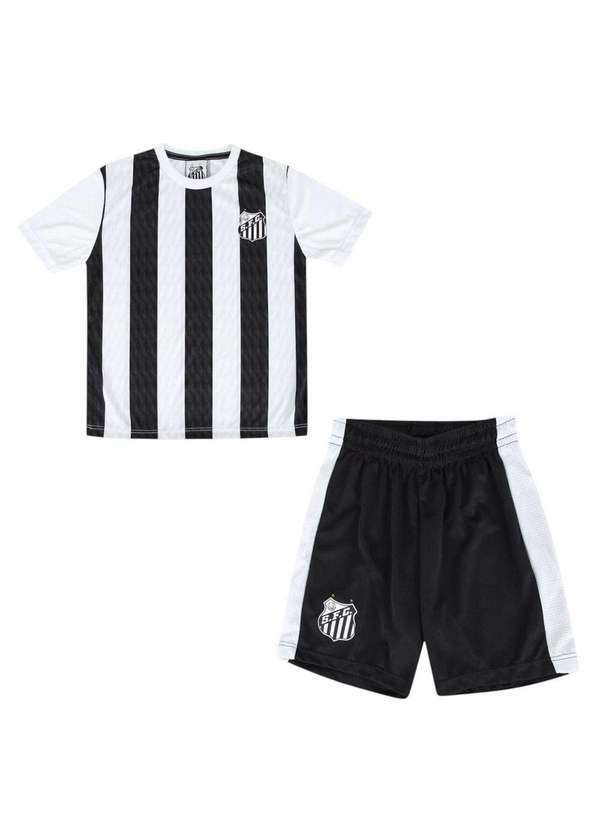 Vista 2 Conjunto Braziline Santos Mini Craque Infantil Preto braziline
