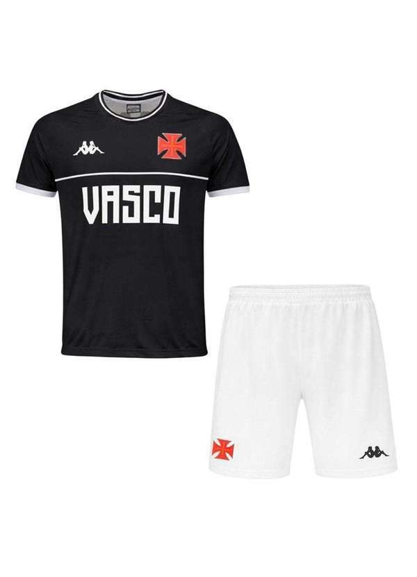 Vista 2 Conjunto Kappa Vasco da Gama Supporter Infantil Preto Kappa
