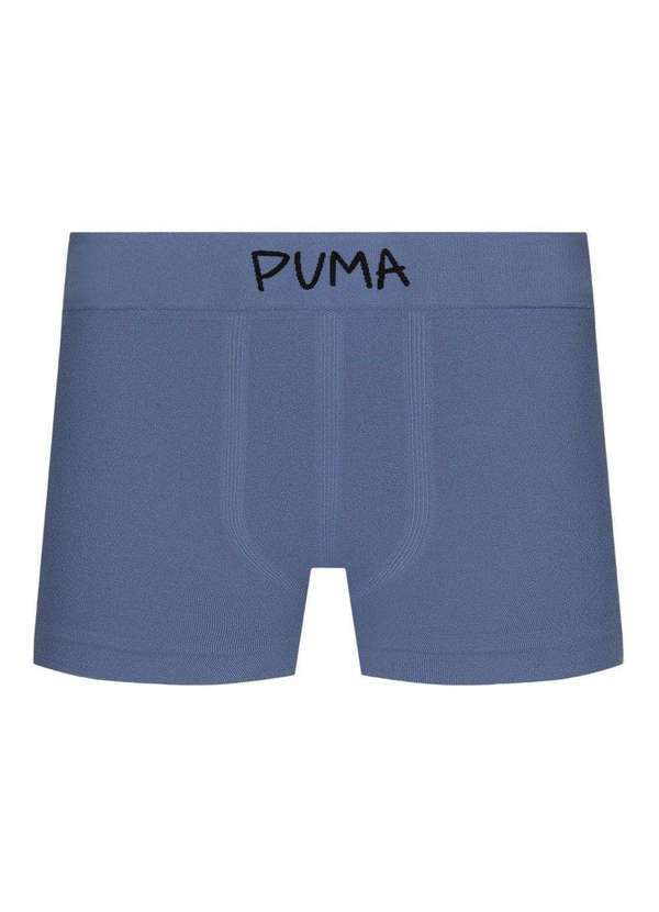 Vista 2 Cueca Boxer Puma sem Costura Infantil Azul Puma