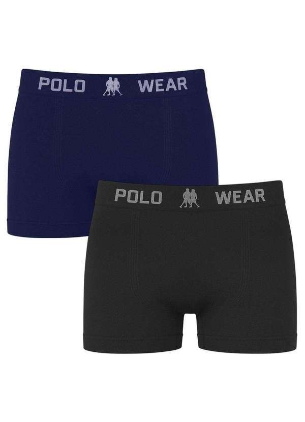 Vista 2 Kit 2 Cuecas Boxer Polo Wear Basic Infantil Azul Polo Wear