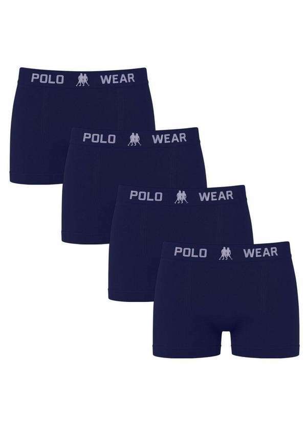 Vista 2 Kit 4 Cuecas Boxer Polo Wear Basic Infantil Azul Polo Wear