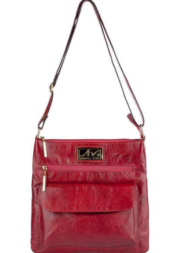 Bolsa Transversal de Couro Liso Karen Vermelho