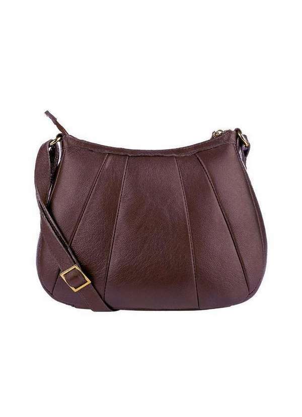 Bolsa Transversal em Couro Liso Greice Café