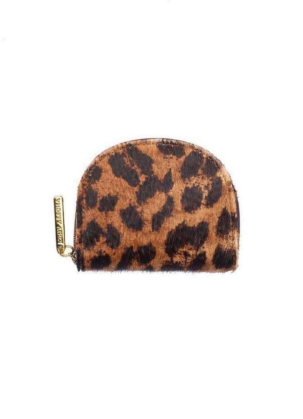 Mini Carteira Feminina de Couro Estampado Ayla Whisky