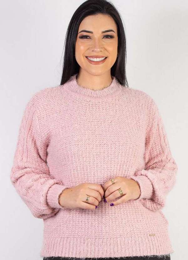 Blusa de Malha Feminina com Tranças 60010 Rosa