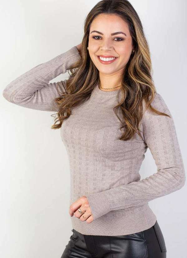 Blusa Feminina Gola Redonda 81122 Amêndoa