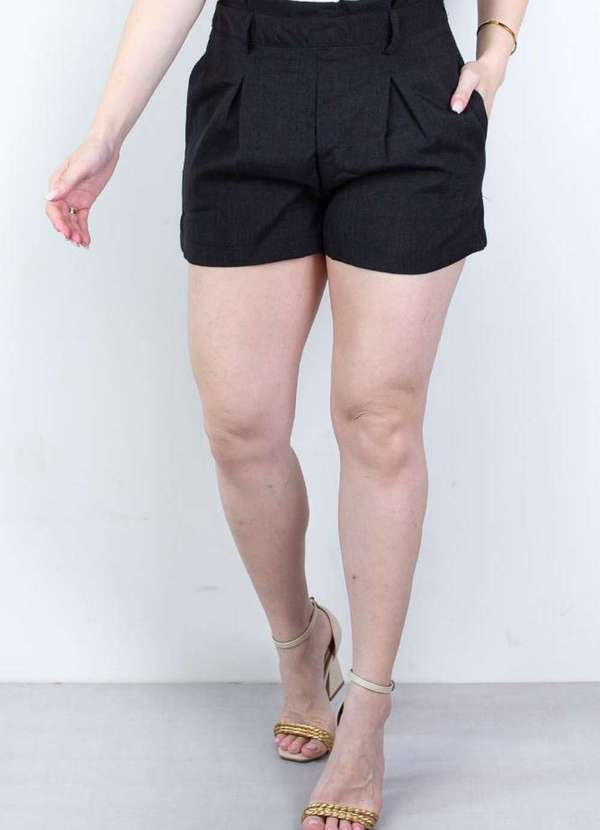 Short Feminino Alfaiataria com Zíper 60010 Preto