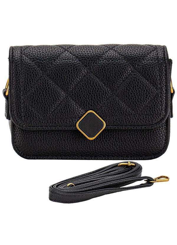 Vista 2 Bolsa Feminina Pequena H.E Sx-6031 Preto H.e