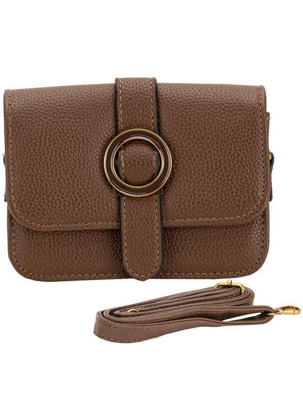 Vista 2 Bolsa Feminina Pequena H.E Sx-6037 Marrom H.e