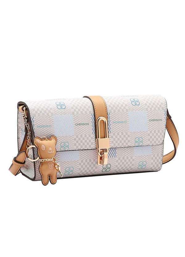 Vista 2 Bolsa Feminina Transversal Chenson Cg85098 Bege/Verde