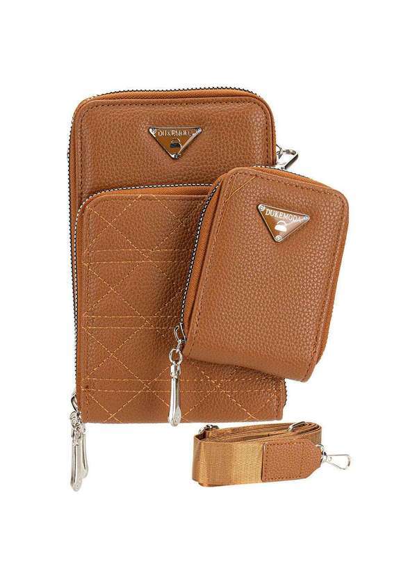 Vista 2 Bolsa Feminina Transversal H.E Fr34 Caramelo