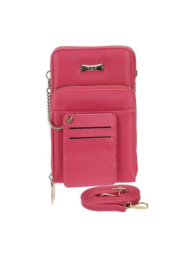 Vista 2 Bolsa Feminina Transversal H.E Sq2397 - Pink H.e