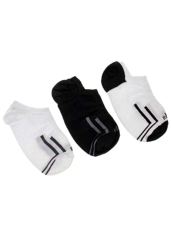 Vista 2 Kit com 03 pares de Meias Infantil Trifil - Tk6050 Preto/Branco TRIFIL