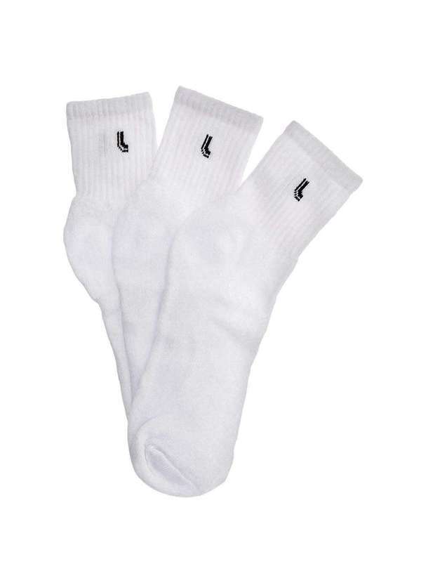 Vista 2 Kit com 3 pares de Meias Lupo Sport - 3245 - Branco