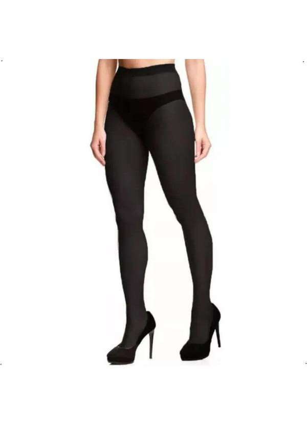 Vista 2 Meia-Calça Feminina Clássica Europeu Fio 20 Trifil W06308 Preto TRIFIL