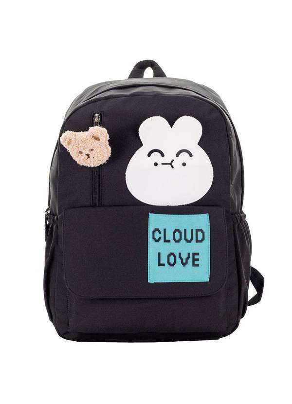 Vista 2 Mochila Feminina Arara Dourada - Ry6670 - Preto