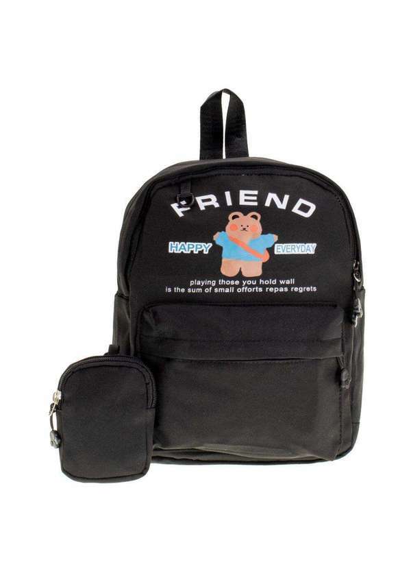 Vista 2 Mochila Infantil Arara Dourada - Ry66193 - Preto