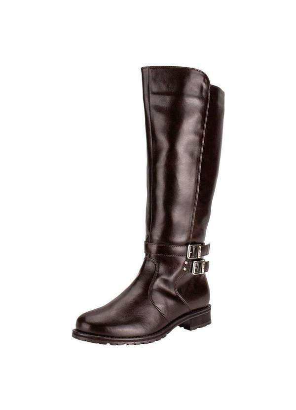Vista 2 Bota Feminina Cano Alto Mooncity 72128 - Café Mooncity