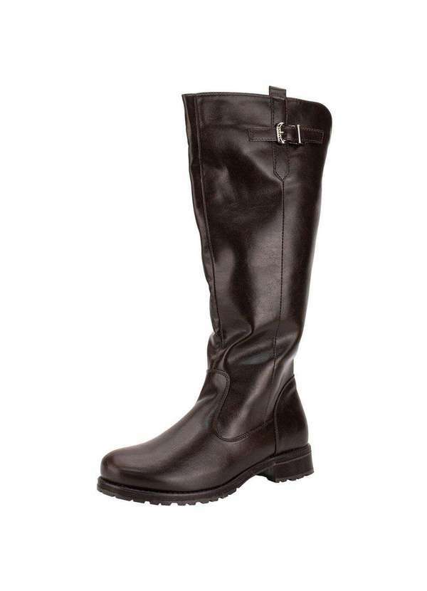 Vista 2 Bota Feminina Cano Alto Mooncity 72129 Café Mooncity