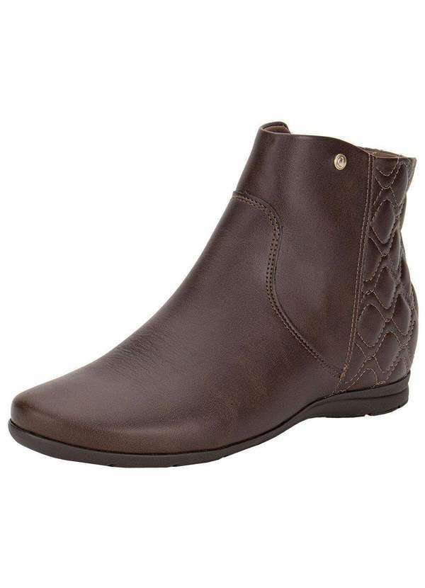 Vista 2 Bota Feminina Cano Baixo Comfortflex 2491301 - Café Comfortflex