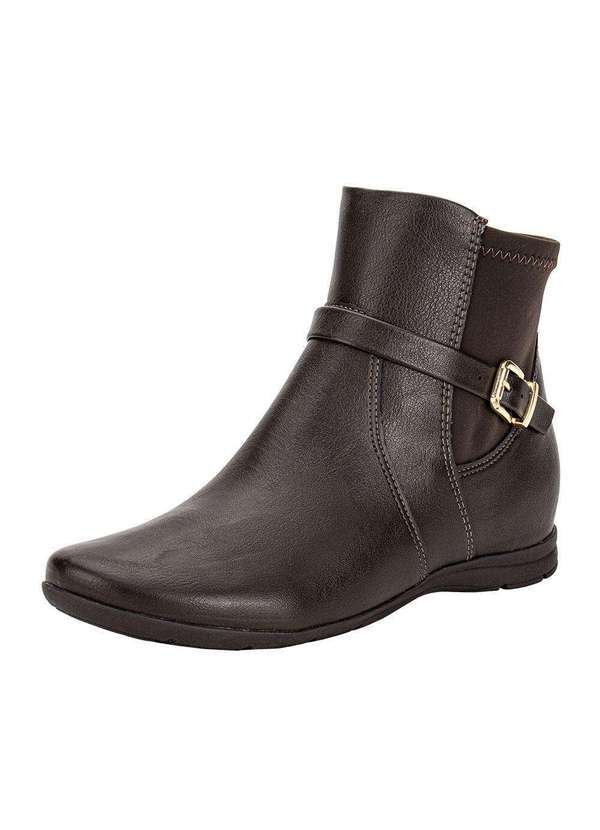 Vista 2 Bota Feminina Cano Baixo Comfortflex 2491304 - Café Comfortflex