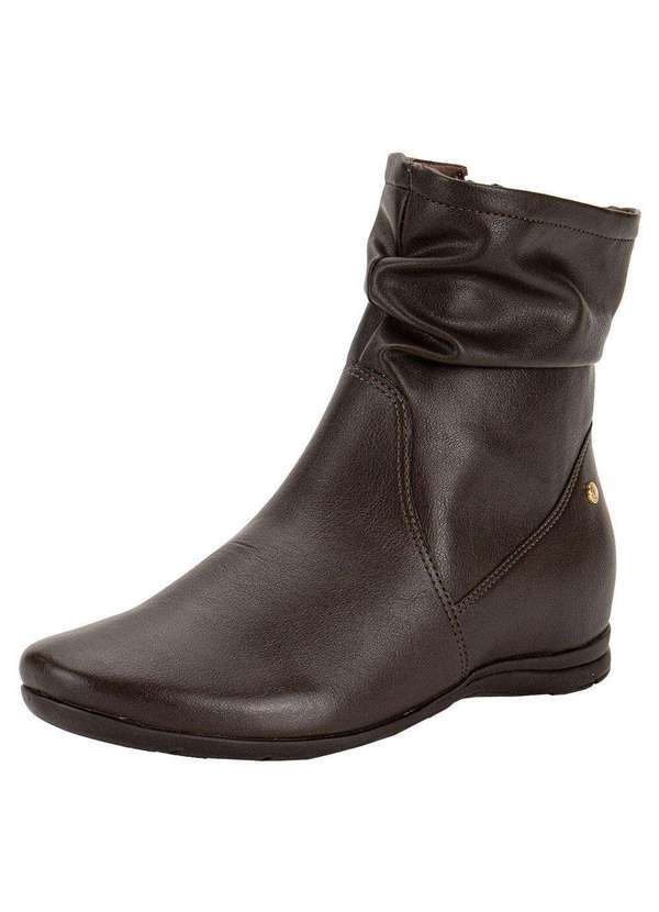 Vista 2 Bota Feminina Cano Baixo Comfortflex 2591302 - Café Comfortflex
