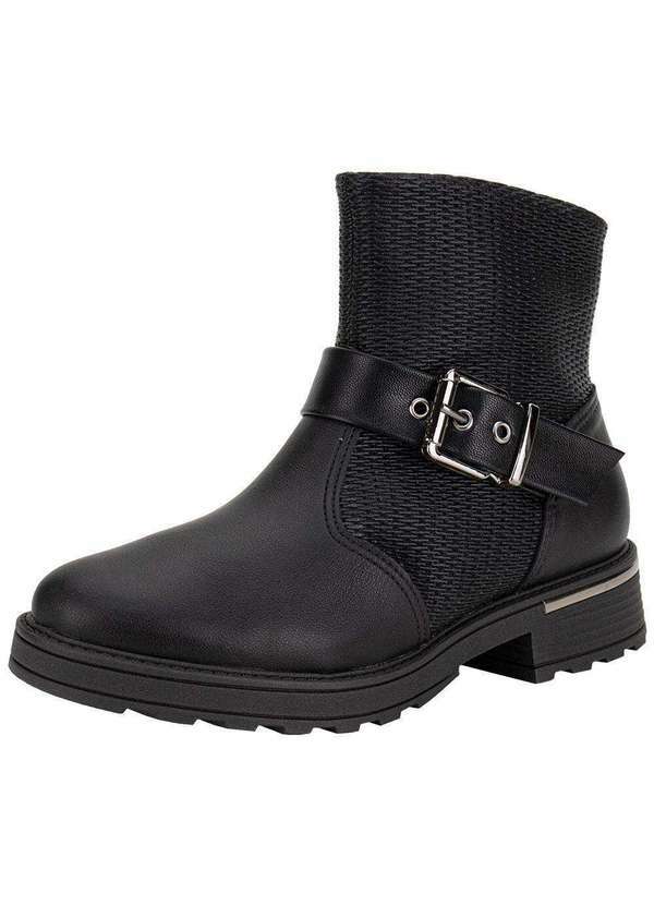 Vista 2 Bota Feminina Cano Baixo Maxi Piccadilly 735026 Preto Piccadilly