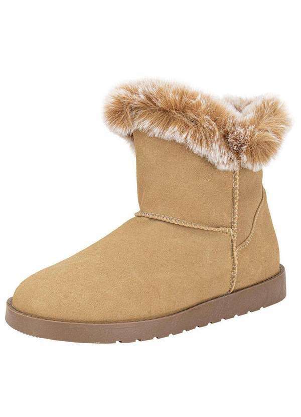 Vista 2 Bota Feminina Cano Baixo Mooncity 70811 Bege Mooncity