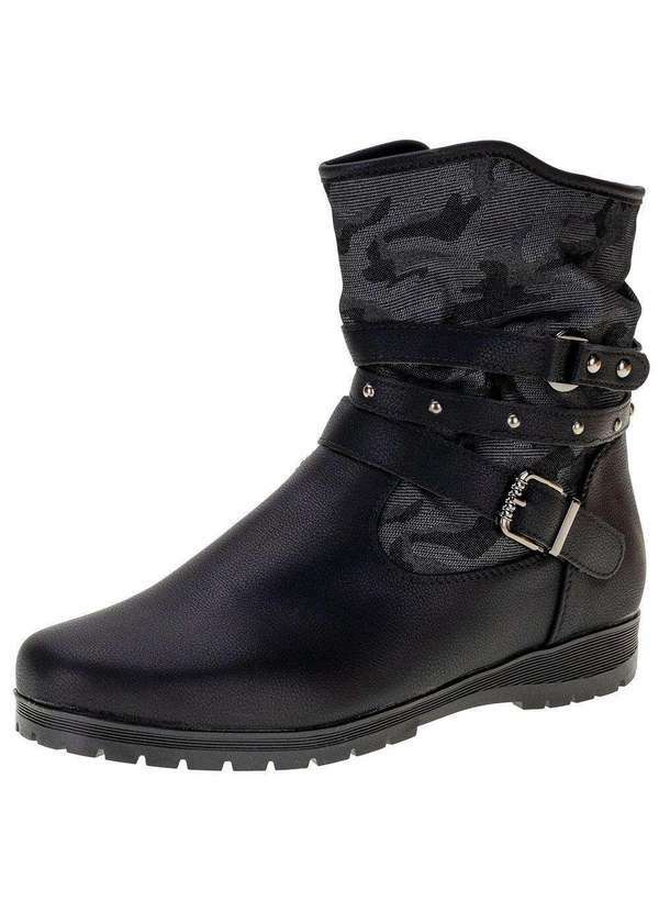 Vista 2 Bota Feminina Cano Baixo Mooncity - 71123 Preto Mooncity