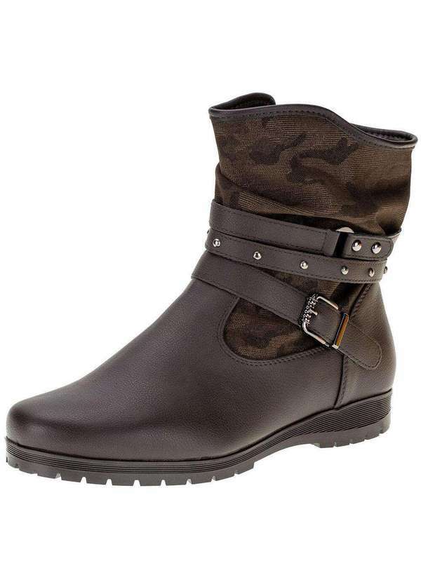 Vista 2 Bota Feminina Cano Baixo Mooncity - 71123 Café