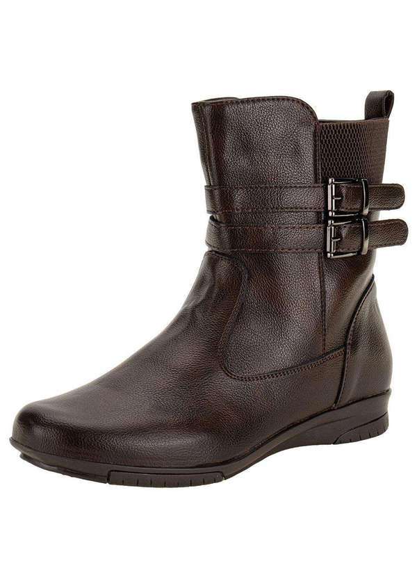Vista 2 Bota Feminina Cano Baixo Mooncity 71147 - Café Mooncity
