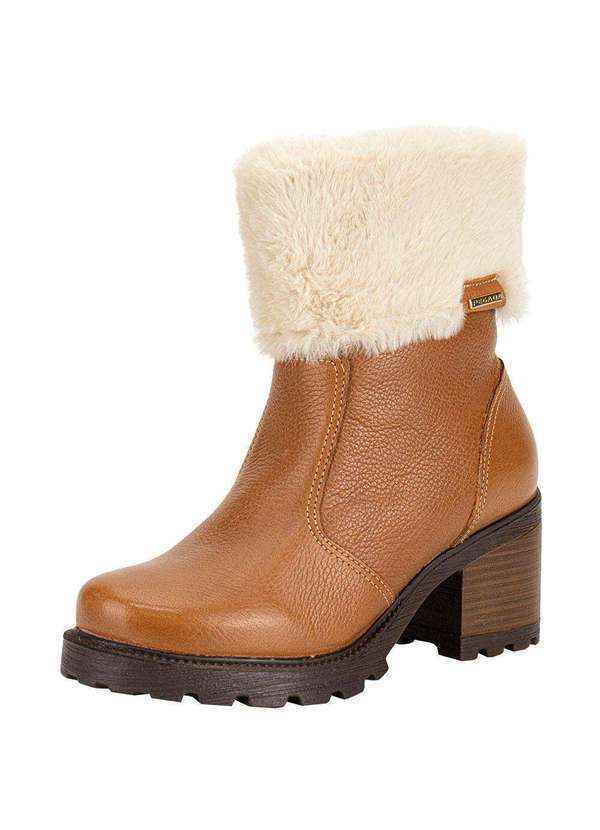 Vista 2 Bota Feminina Cano Baixo Pegada 281328 Caramelo PEGADA