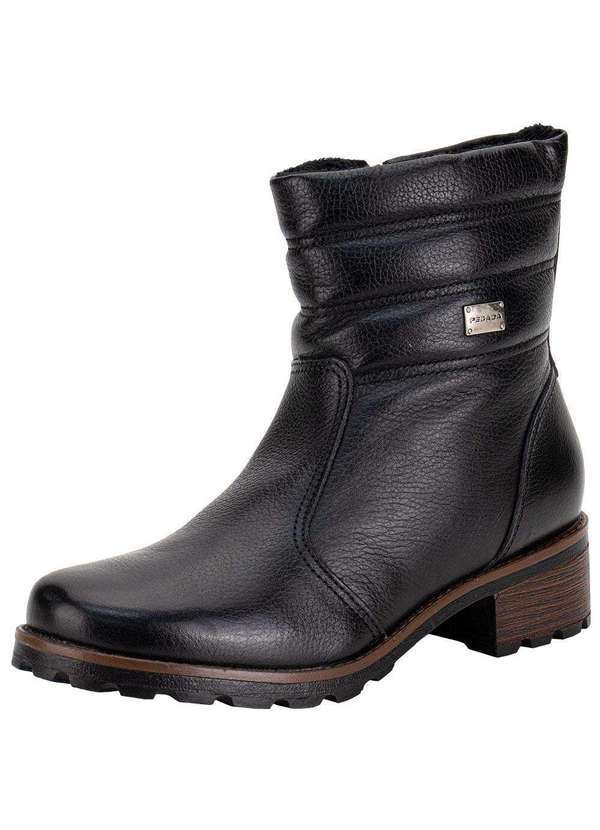 Vista 2 Bota Feminina Cano Baixo Pegada 281417 Preto PEGADA