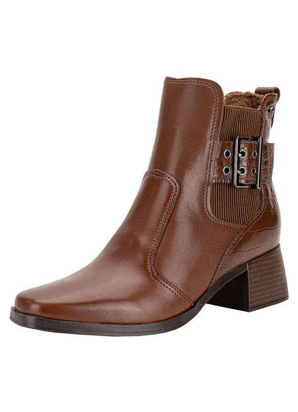 Vista 2 Bota Feminina Cano Baixo Pegada 282351 - Chocolate PEGADA
