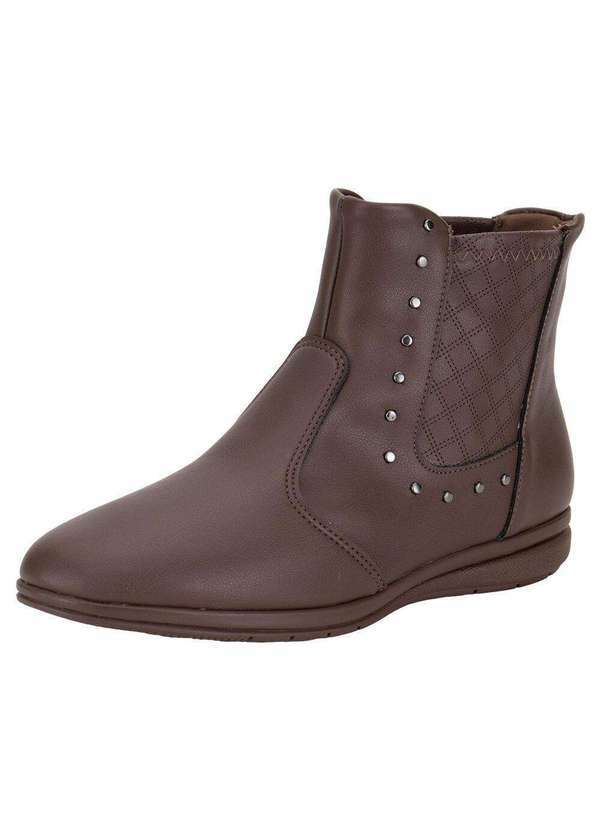 Vista 2 Bota Feminina Cano Baixo Piccadilly 261036 Marrom Piccadilly