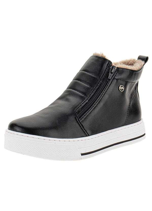 Bota Feminina Cano Baixo Via Marte - 211848 - Preto/Bege 01