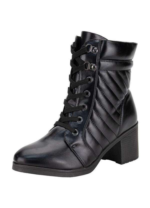 Vista 2 Bota Feminina Coturno Mooncity 73202 Preto Mooncity