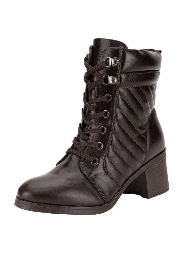 Vista 2 Bota Feminina Coturno Mooncity 73202 Café Mooncity
