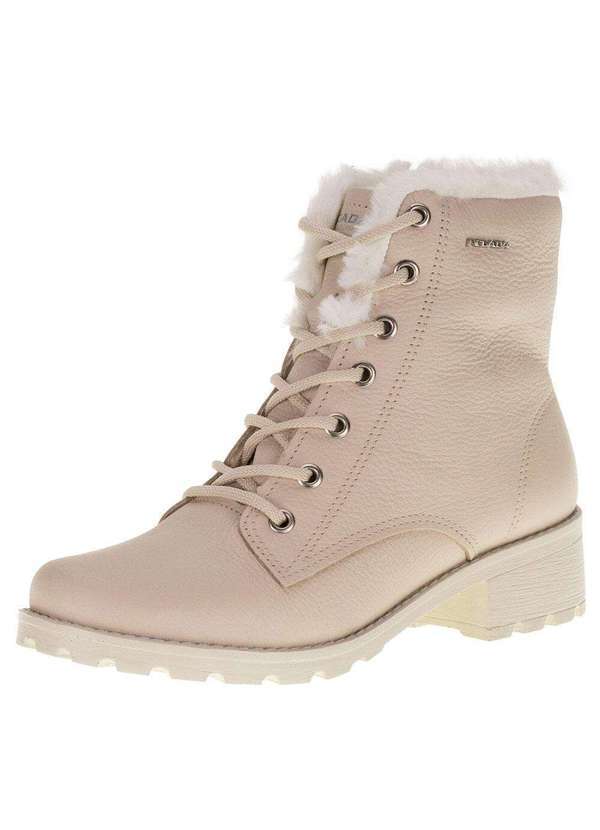 Vista 2 Bota Feminina Coturno Pegada - 281414 - Marfim PEGADA