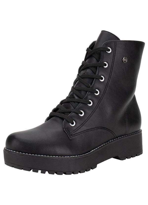 Vista 2 Bota Feminina Coturno Via Marte 004001 Preto 01 VIA MARTE