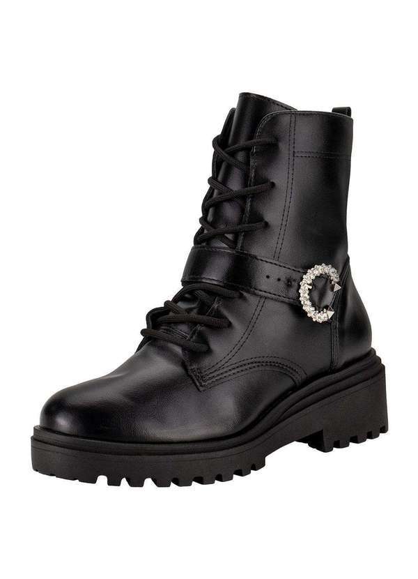 Vista 2 Bota Feminina Coturno Via Marte 009005 - Preto VIA MARTE