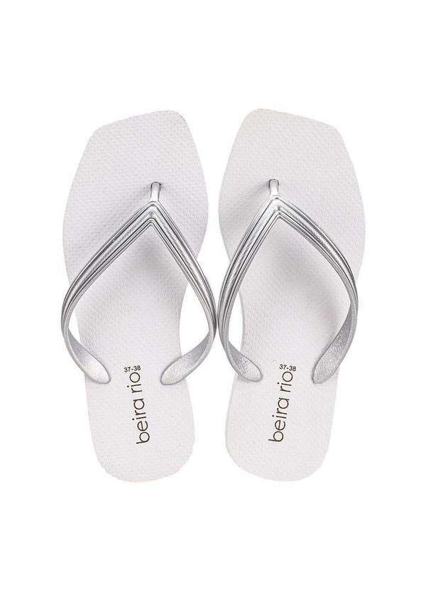 Vista 2 Chinelo Feminino Beira Rio 8556900 - Branco/Prata