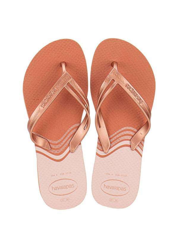 Vista 2 Chinelo Feminino Elegance Print Havaianas - 4148804 - Salmão Havaianas