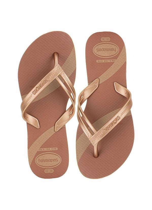 Vista 2 Chinelo Feminino Elegance Print Havaianas 4148804 - Ouro