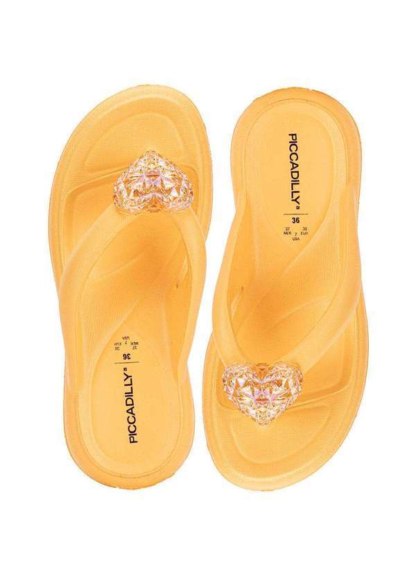 Vista 2 Chinelo Feminino Marshmallow Piccadilly 248003 Laranja Piccadilly