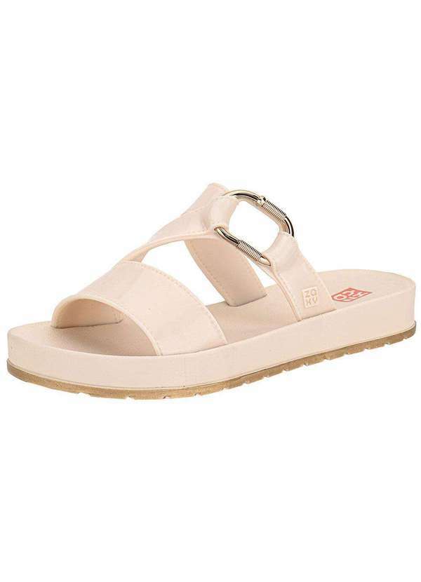 Vista 2 Chinelo Feminino Slide Tour Mix Zaxy 19163 Marfim Zaxy